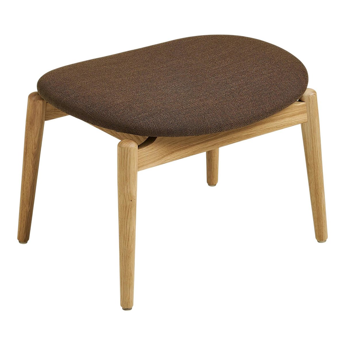 Fauteuil design scandinave chêne clair avec repose-pieds ROTTERDAM marron, PIER IMPORT