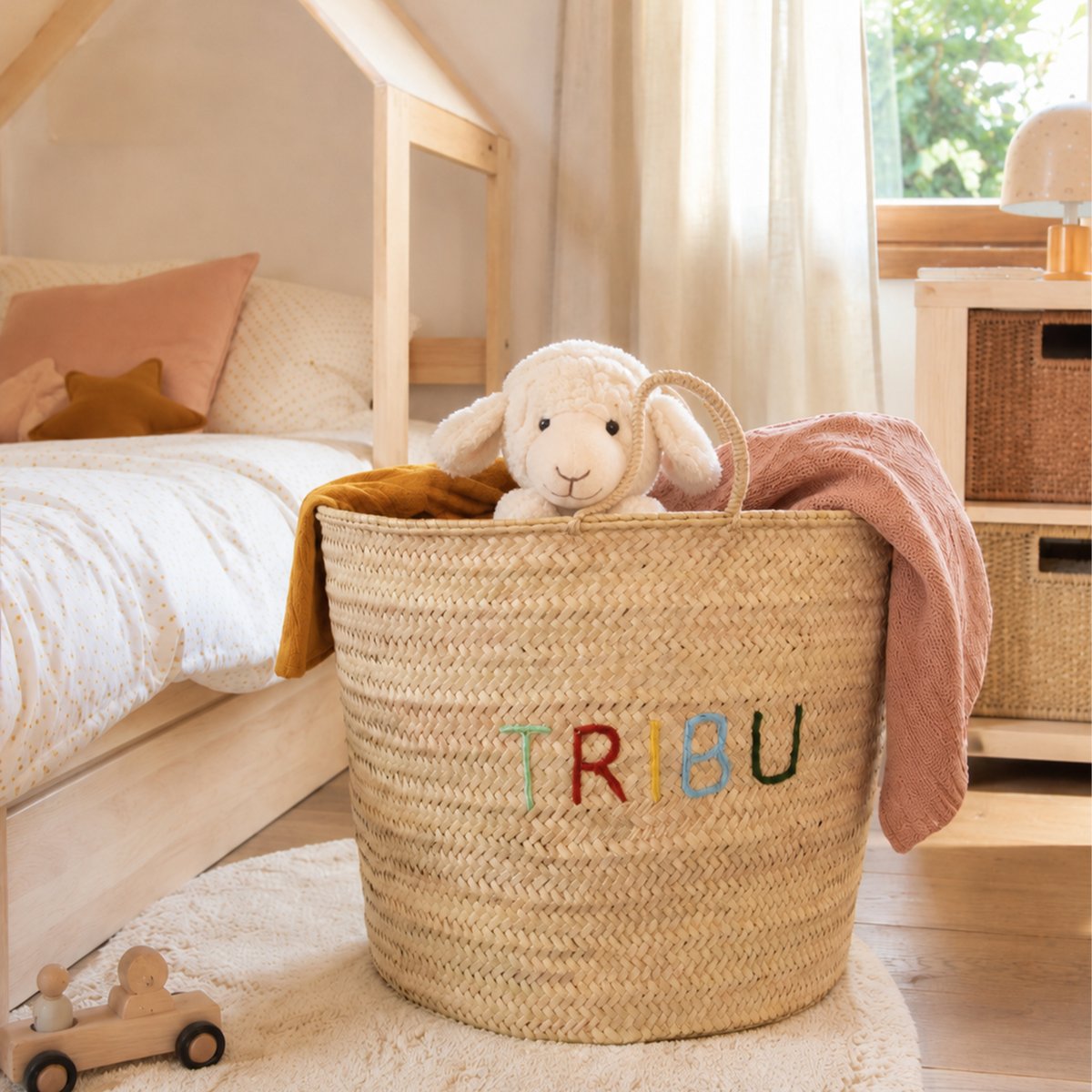 Panier de rangement tressé TRIBU -  LOJI naturel, HOME MAISON