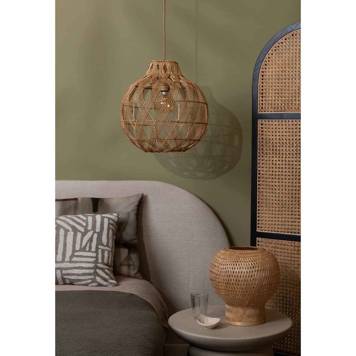 Lampe À Poser Bambou BARBADOS marron, GOOD & MOJO