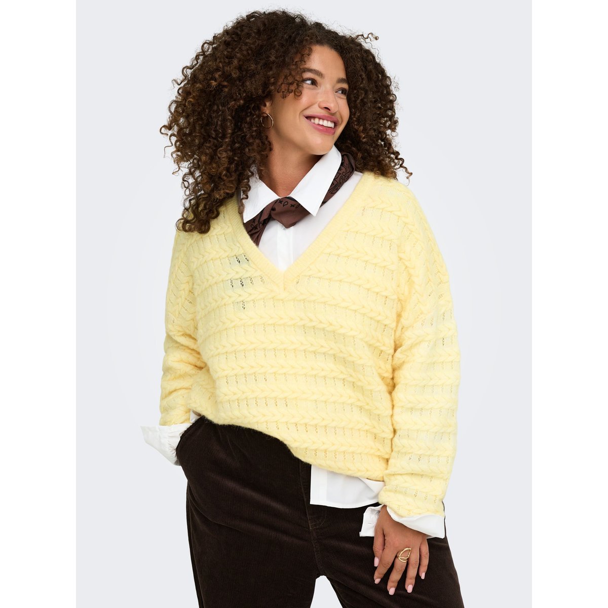 Pull En Maille mellow yellow, ONLY CARMAKOMA