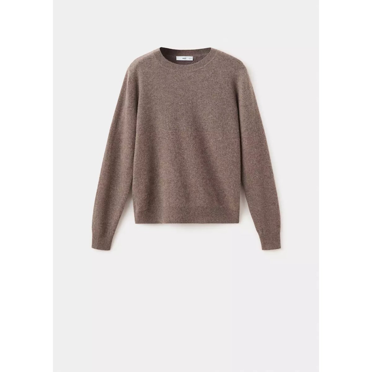 Pull-over 100 % cachemire col rond marron moyen, MANGO