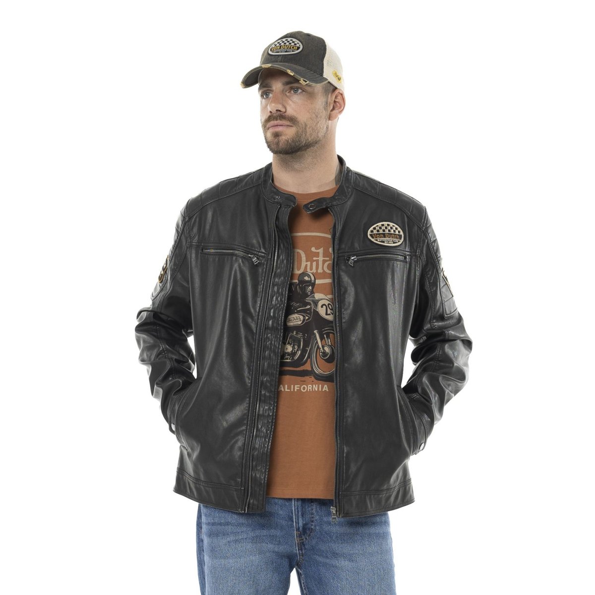 Veste simili RIDER noir/blanc/jaune, VON DUTCH