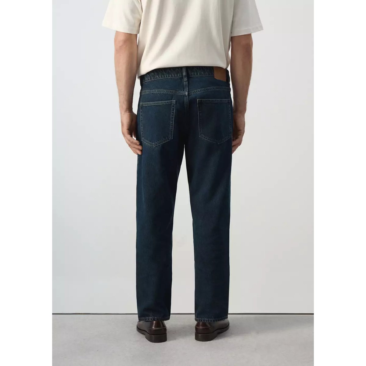 Jean Sammy court coupe carotte bleu foncé intense, MANGO MAN