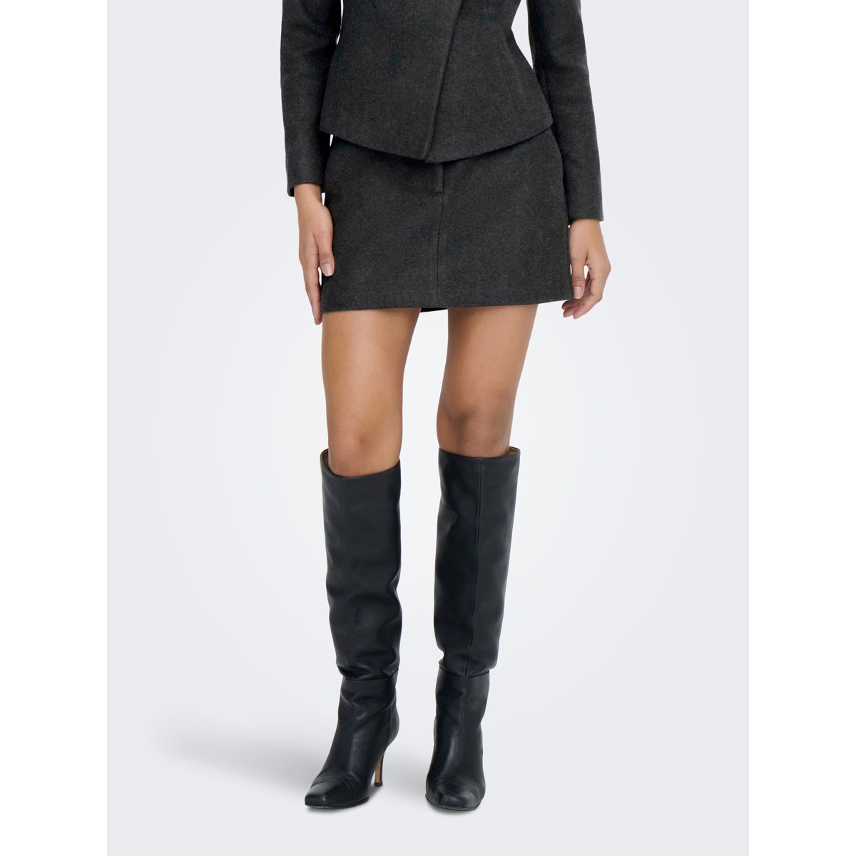 Jupe Courte dark grey melange, ONLY