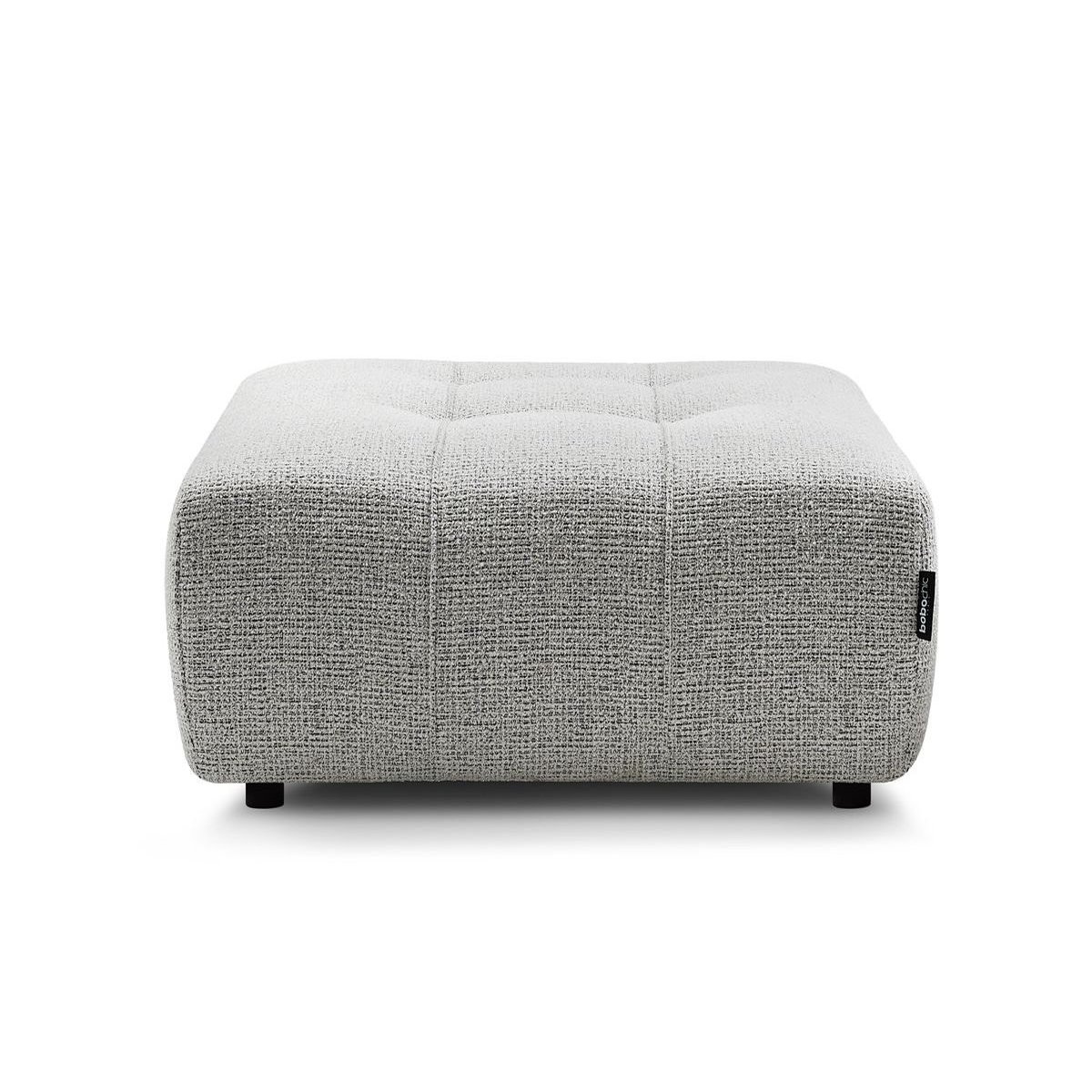 Pouf tissu chiné, ARSENE gris clair, BOBOCHIC