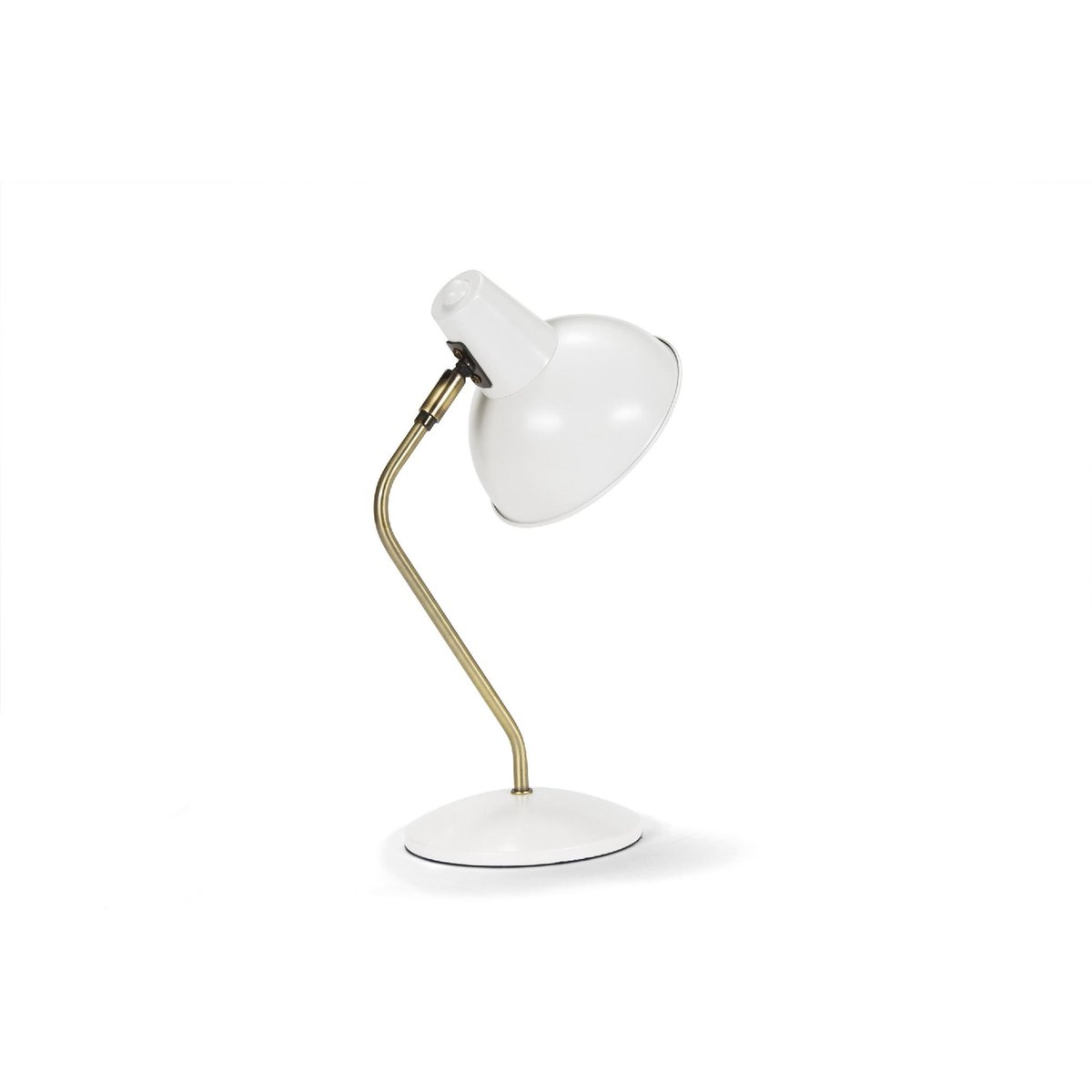 Lampe de bureau métal blanc et laiton doré - 20x15x38cm blanc, WADIGA