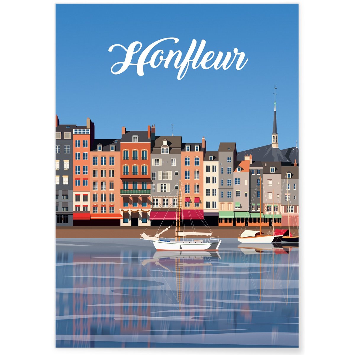 Affiche ville Honfleur blanc, L'AFFICHERIE