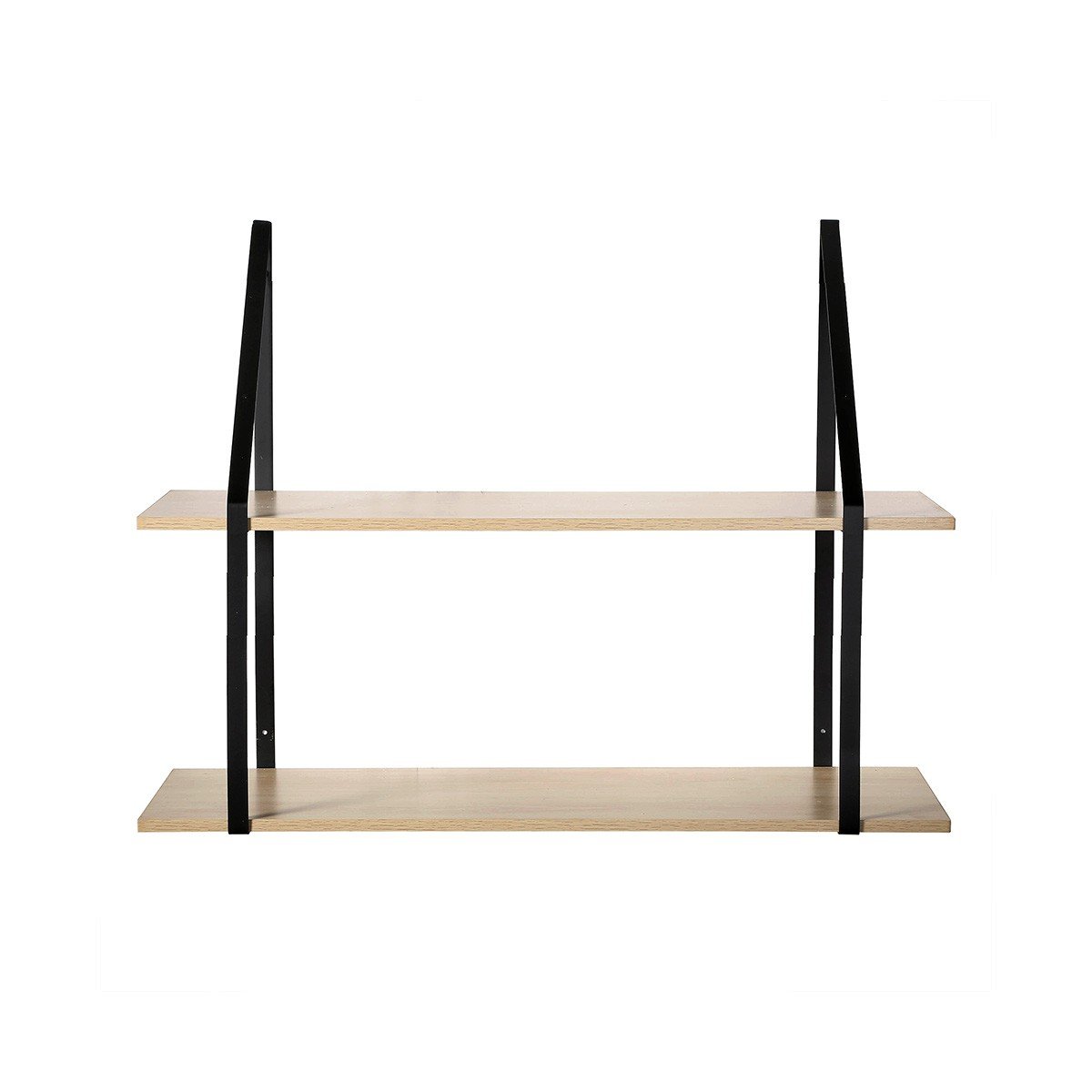 Etagère murale grande profondeur à 2 niveaux - L80 x P30cm bois clair, CALICOSY