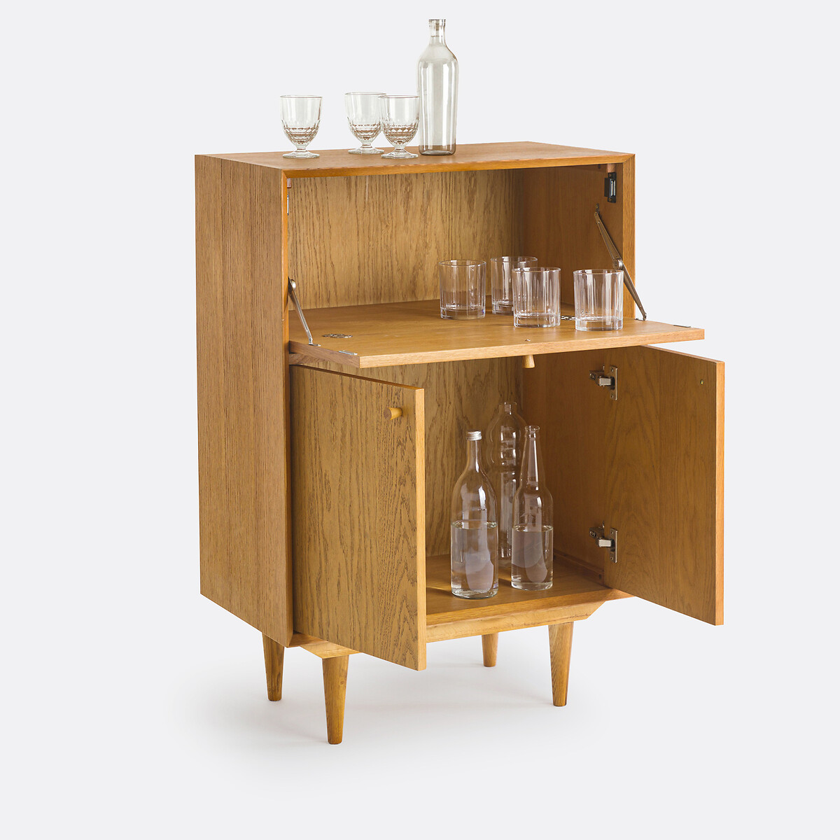 Móvel bar vintage, Quilda carvalho médio, LA REDOUTE INTERIEURS