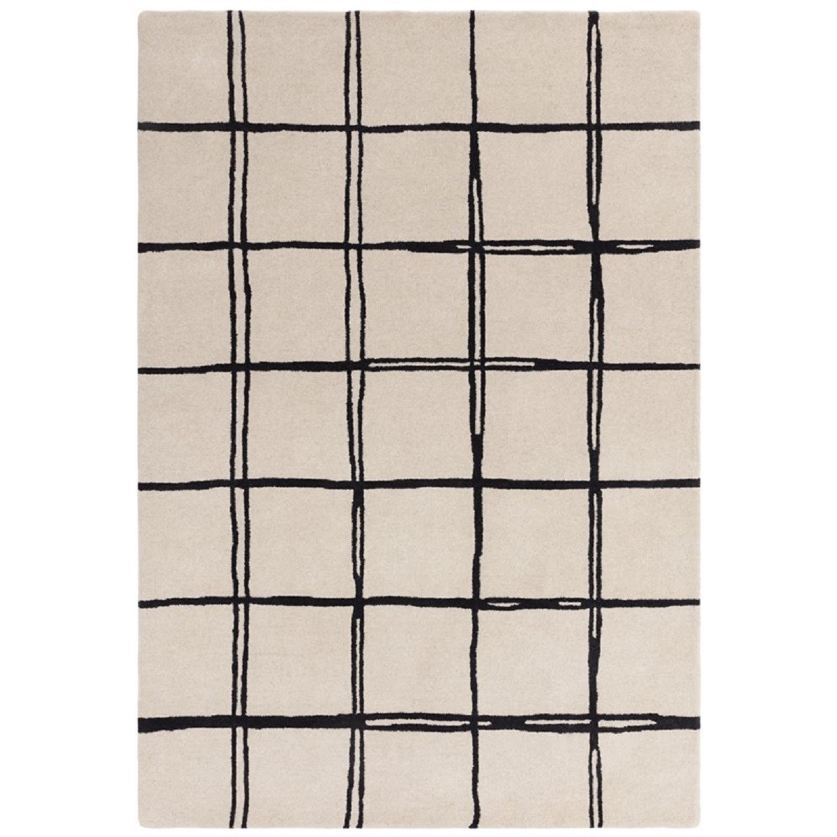 Tapis salon et chambre moderne pure laine fait main RENO blanc, NOVATREND