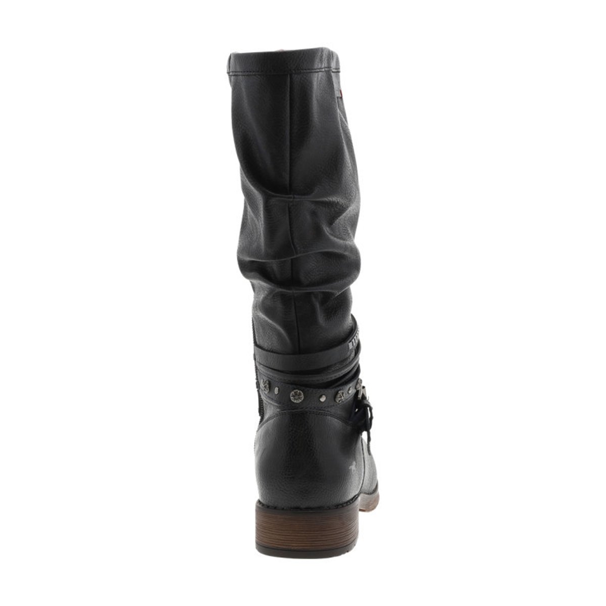 Bottes bleu marine à talon décroché bas avec un zip et une boucle décorative bleu marine, MUSTANG