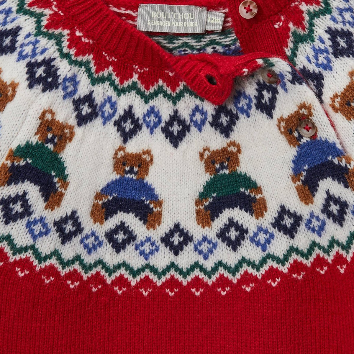 Pull jacquard contenant de la laine poivron, BOUT'CHOU