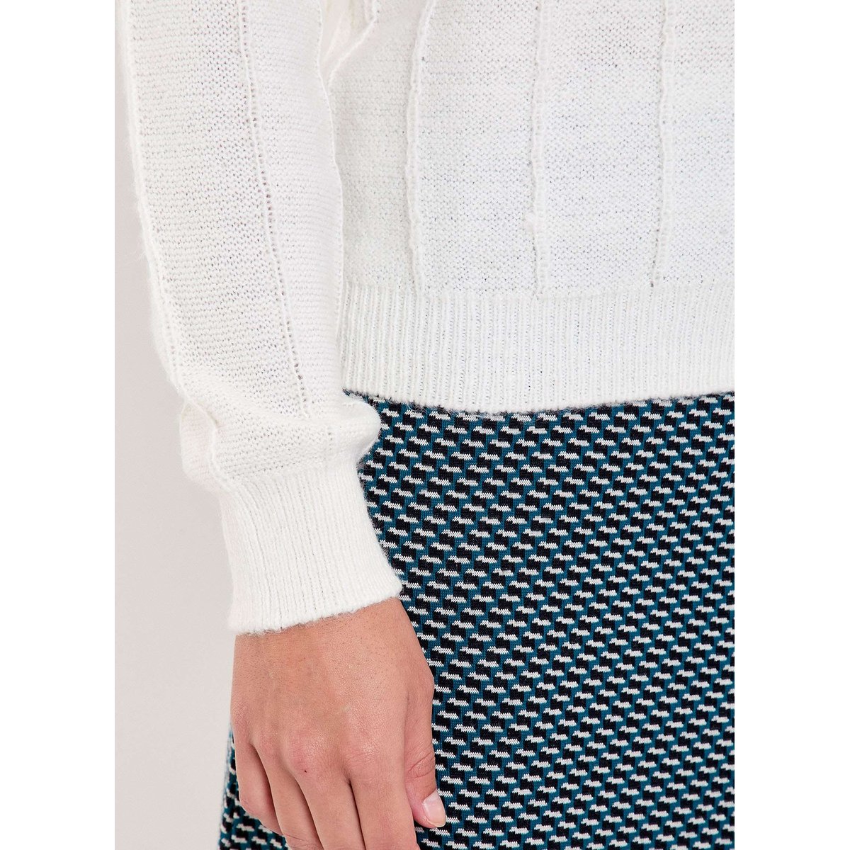 Gilet maille douce col rond GIZIA ecru, PRINCESSE NOMADE