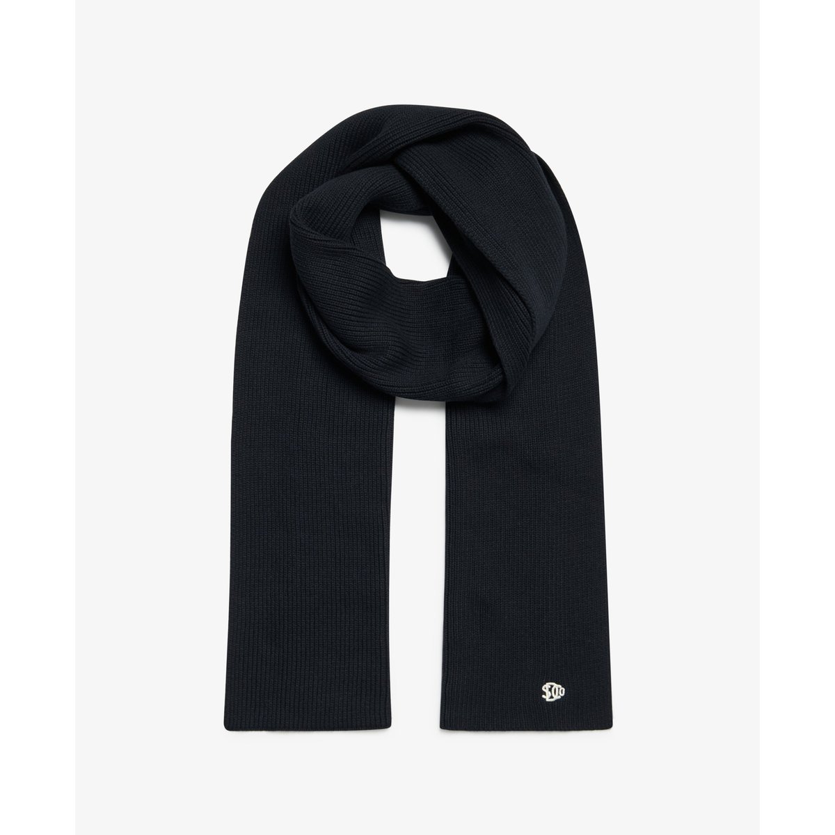Écharpe en maille logo SD&Co noir, SUPERDRY