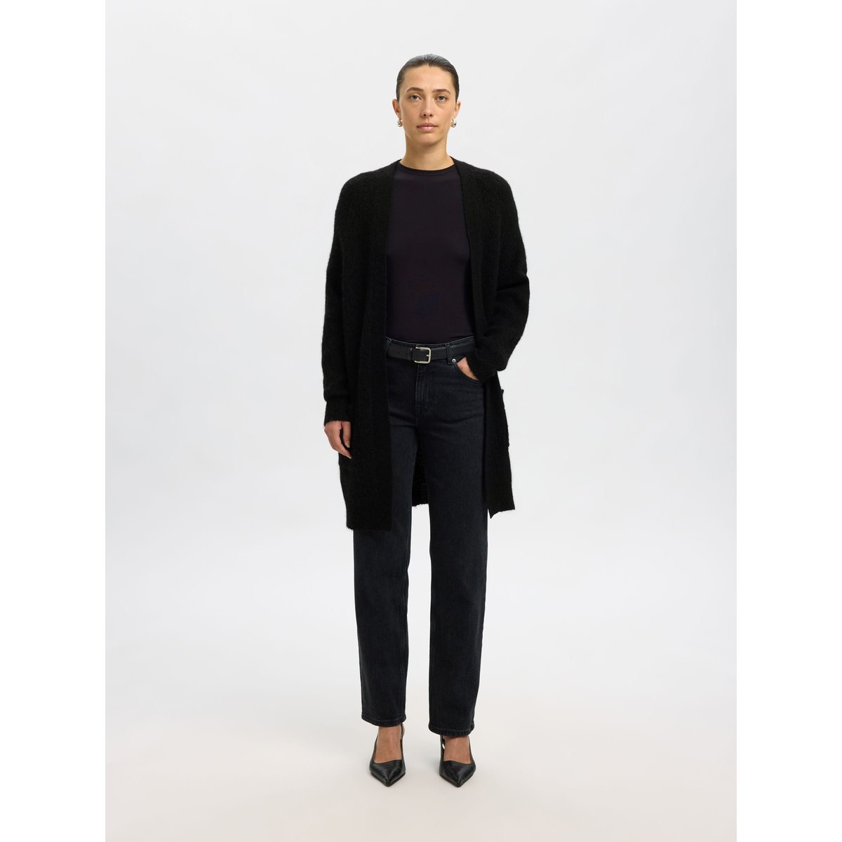Cardigan En Maille black, SELECTED