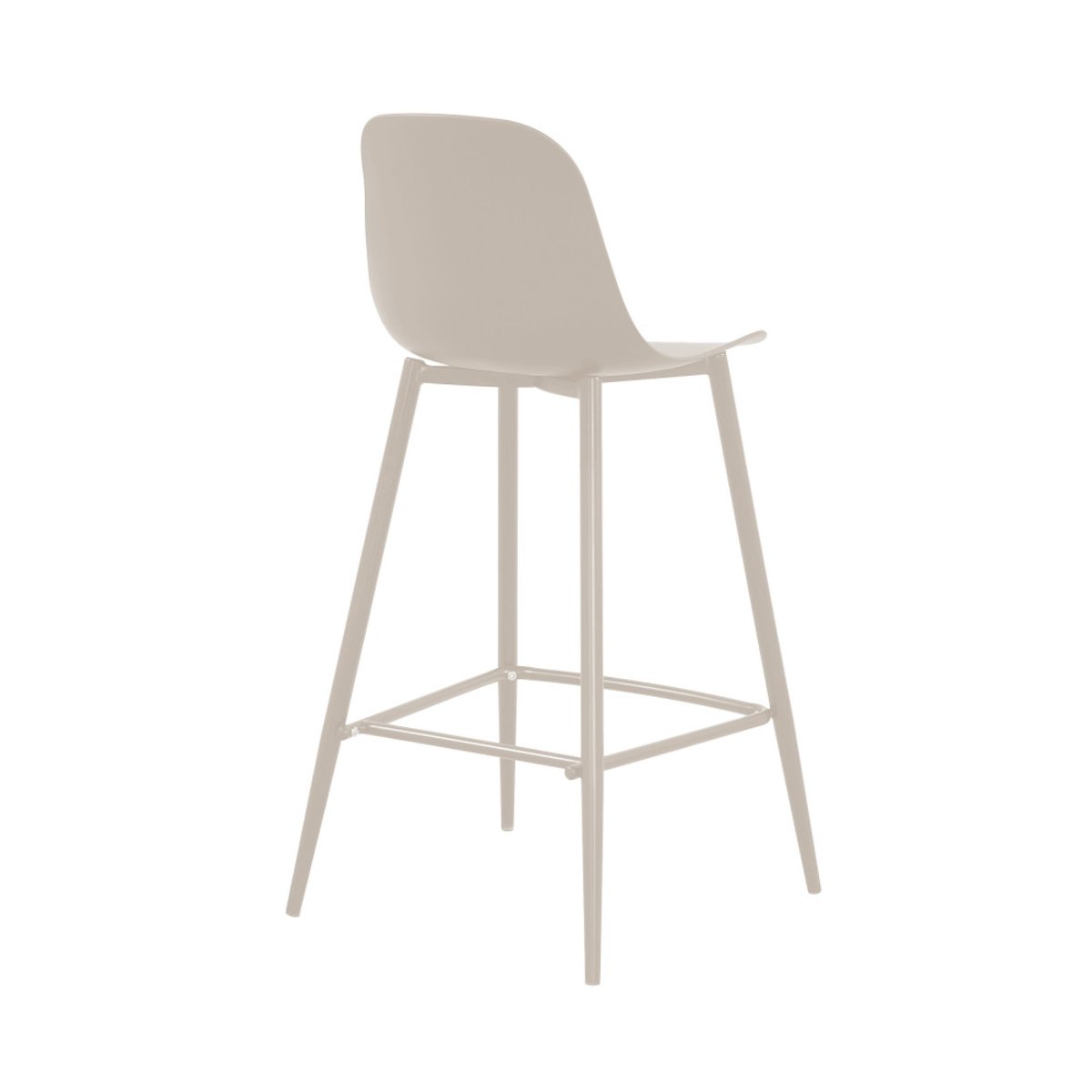Lot de 4 tabourets de bar intérieur et extérieur en plastique et métal H65cm- PORTLAND beige, DRAWER