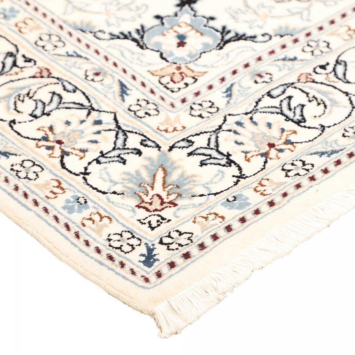Tapis d'orient, motif oriental, noué main, NAIN 8 rouge, bleu, crème, UN AMOUR DE TAPIS