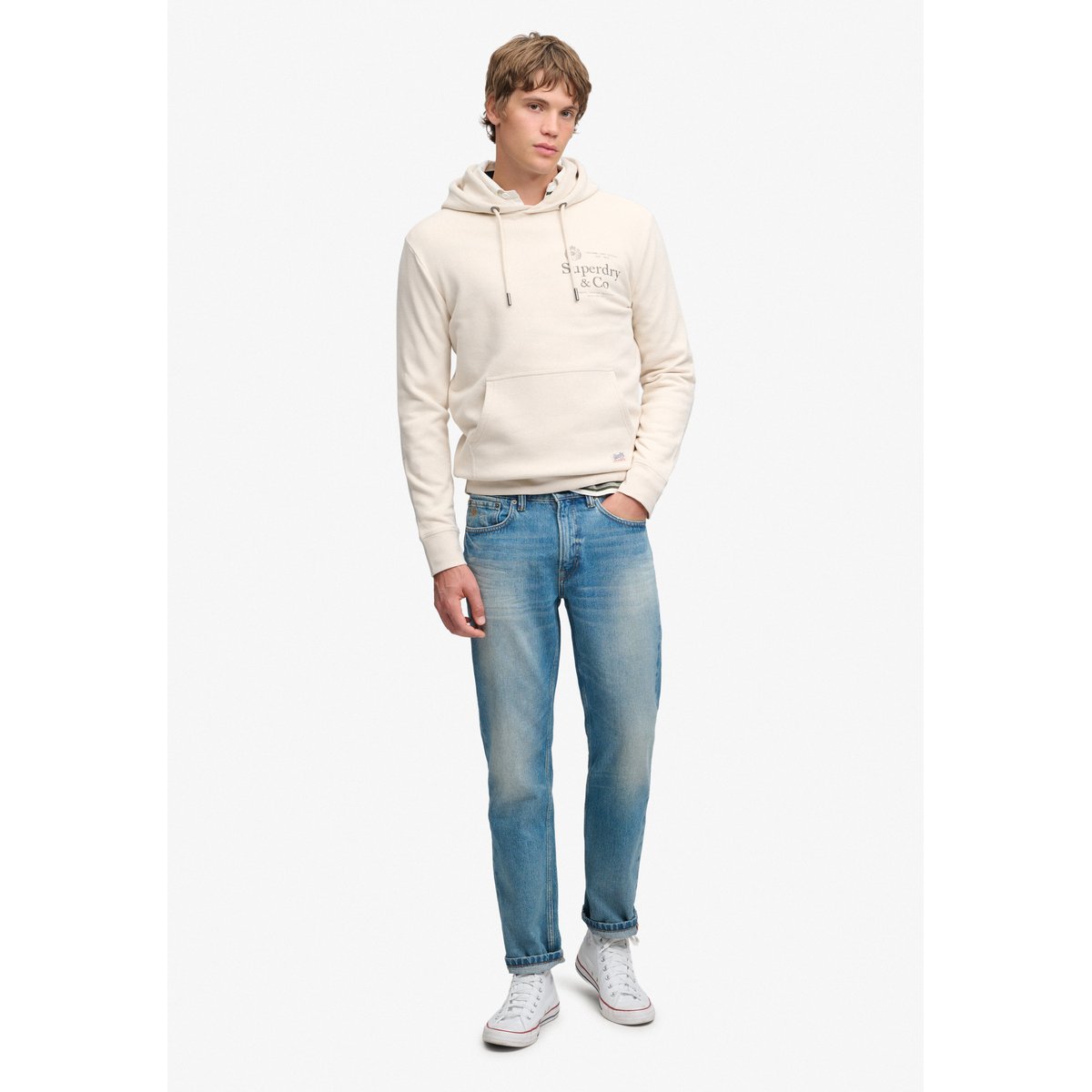 Sweat à capuche 1954 Company Coupe décontractée bouleau, SUPERDRY