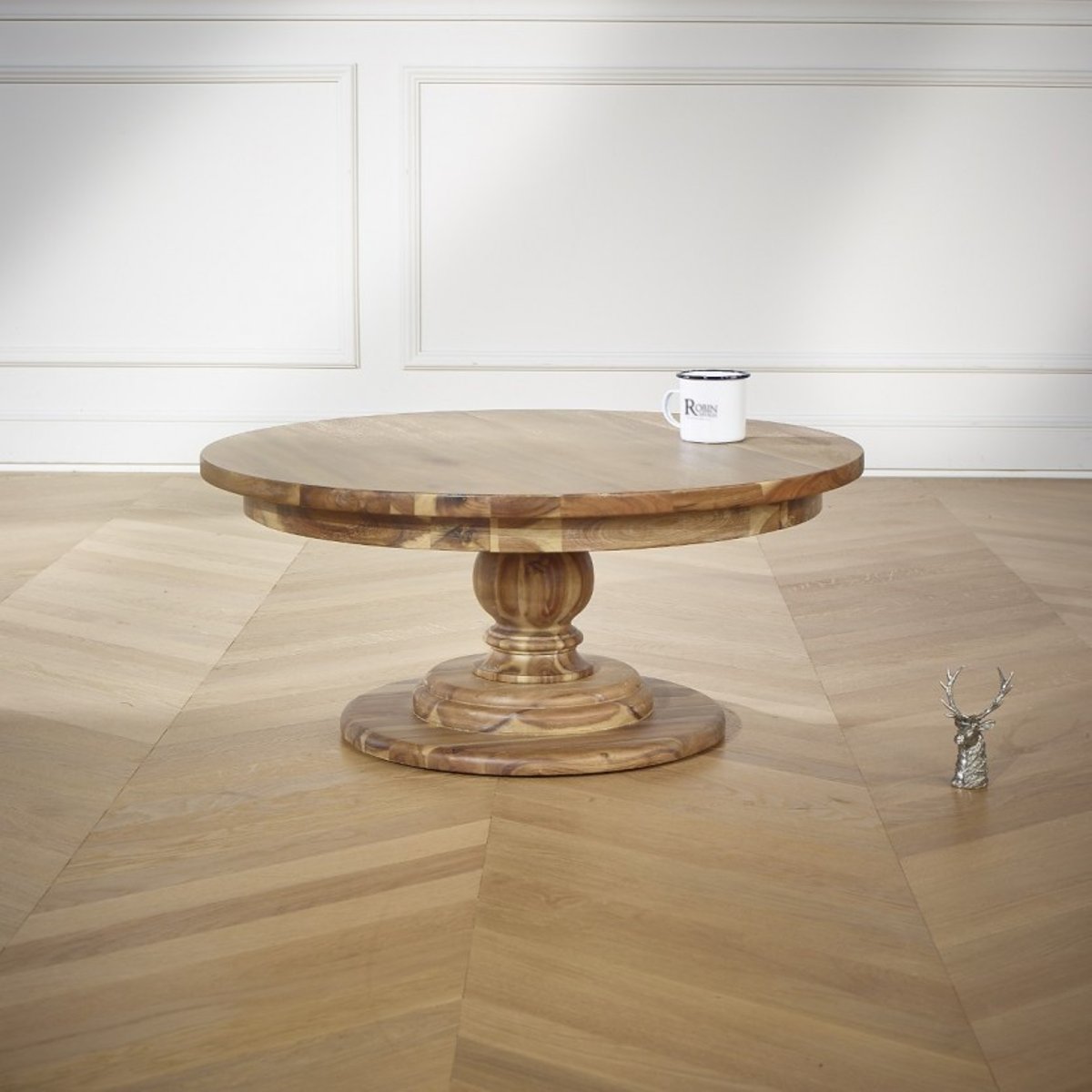 Table basse ronde style chalet en acacia TODD bois, ROBIN DES BOIS