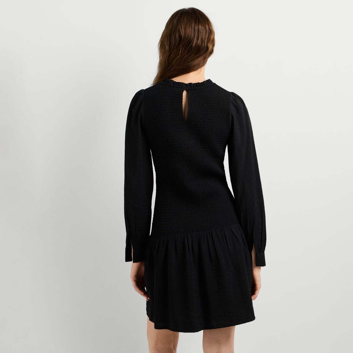 Robe Courte Avec Détails Froncés noir, PEPE JEANS