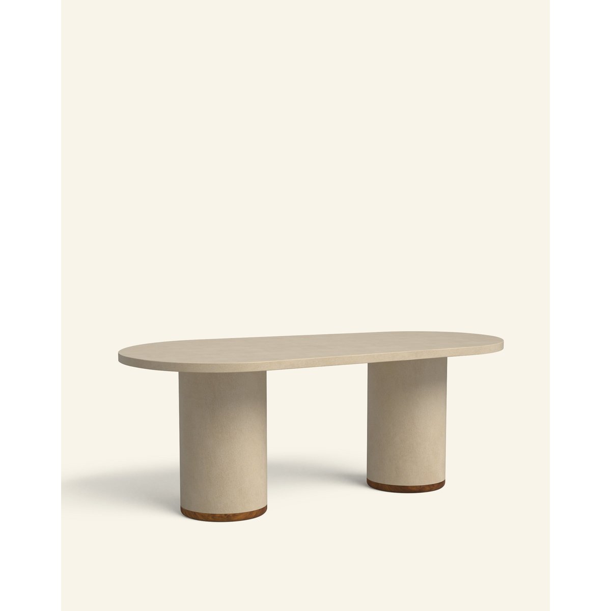 Table extérieure microciment vert olive 220 cm - MALVA sable, HANNUN