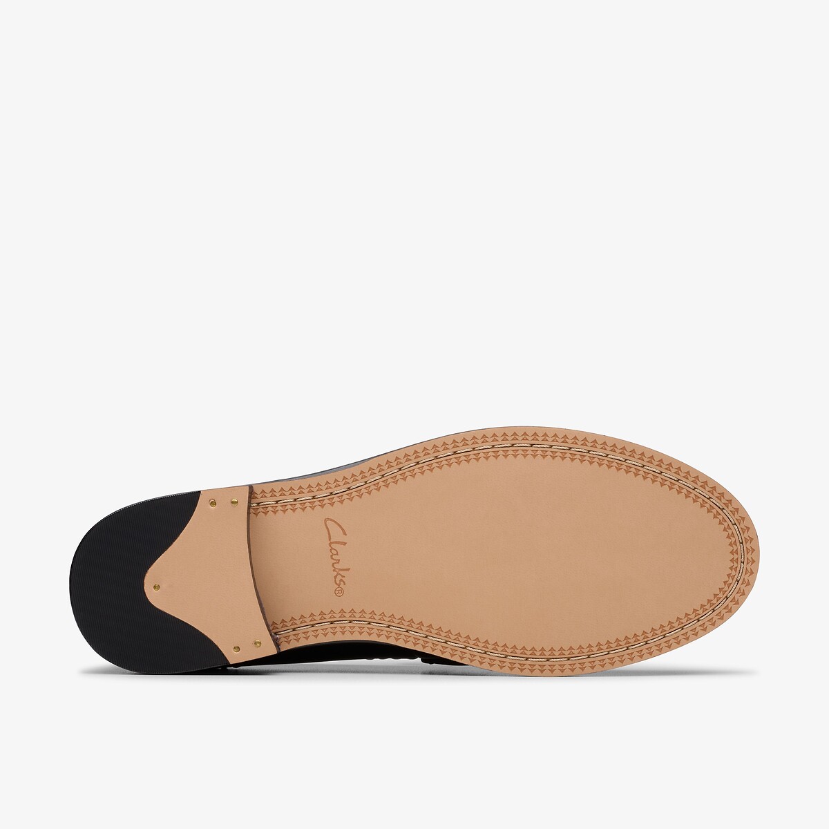 Loafers in leer Straven Edge zwart/wit, CLARKS