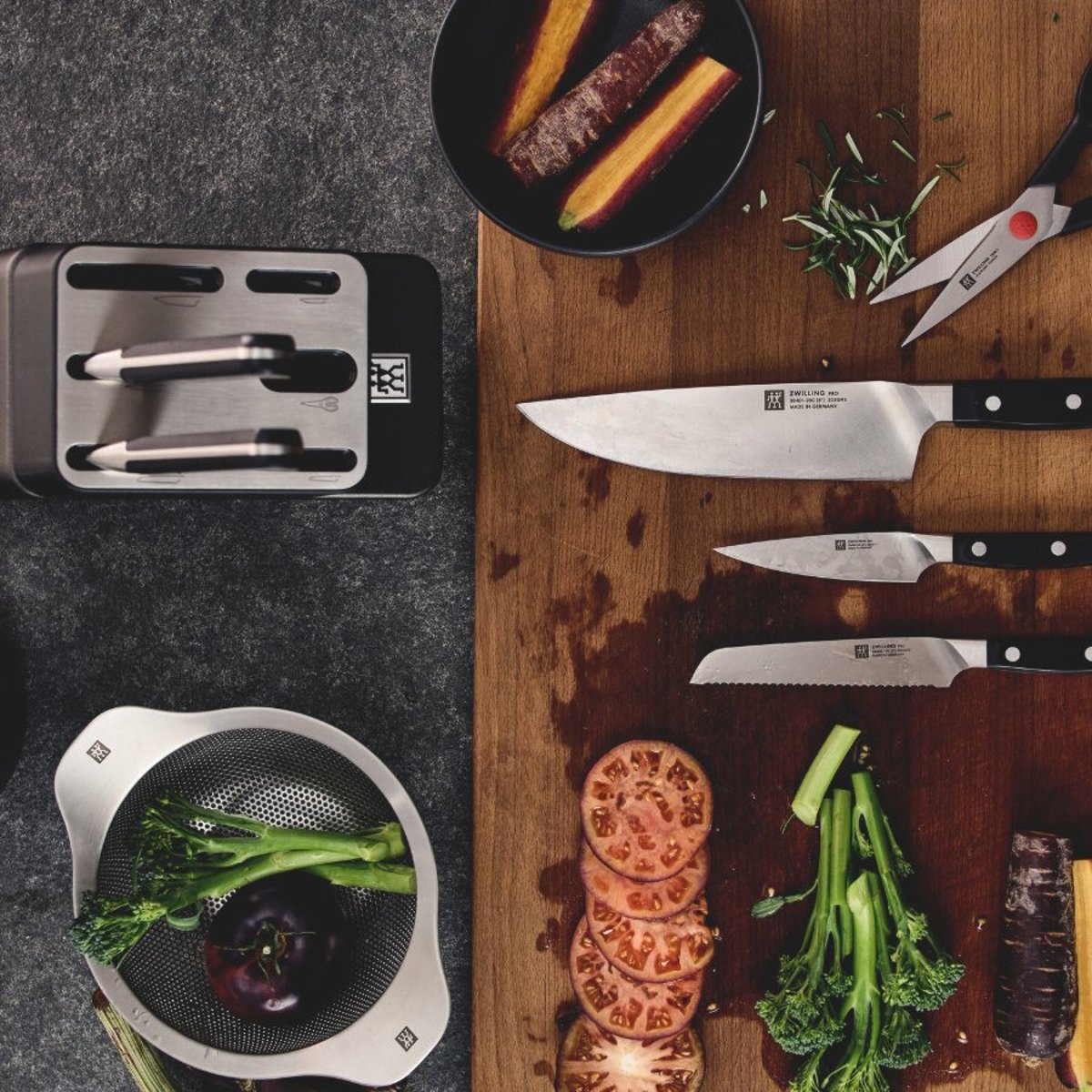 ZWILLING Pro Bloc de couteaux auto-aiguisant 7 pièces, anthracite anthracite, ZWILLING