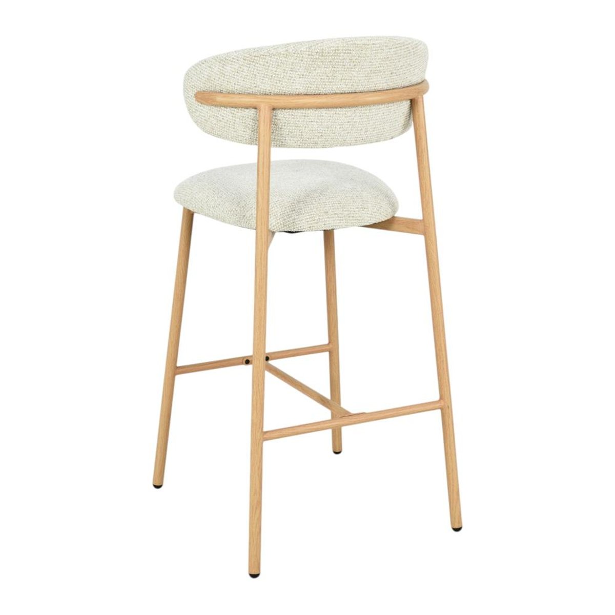 Tabouret de bar en tissu beige assise 65 cm Curve (lot de 2) crème / ivoire, AMADEUS