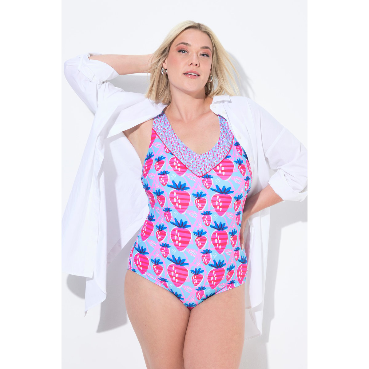 Maillot de bain à bonnets souples. Motif aqua, ULLA POPKEN