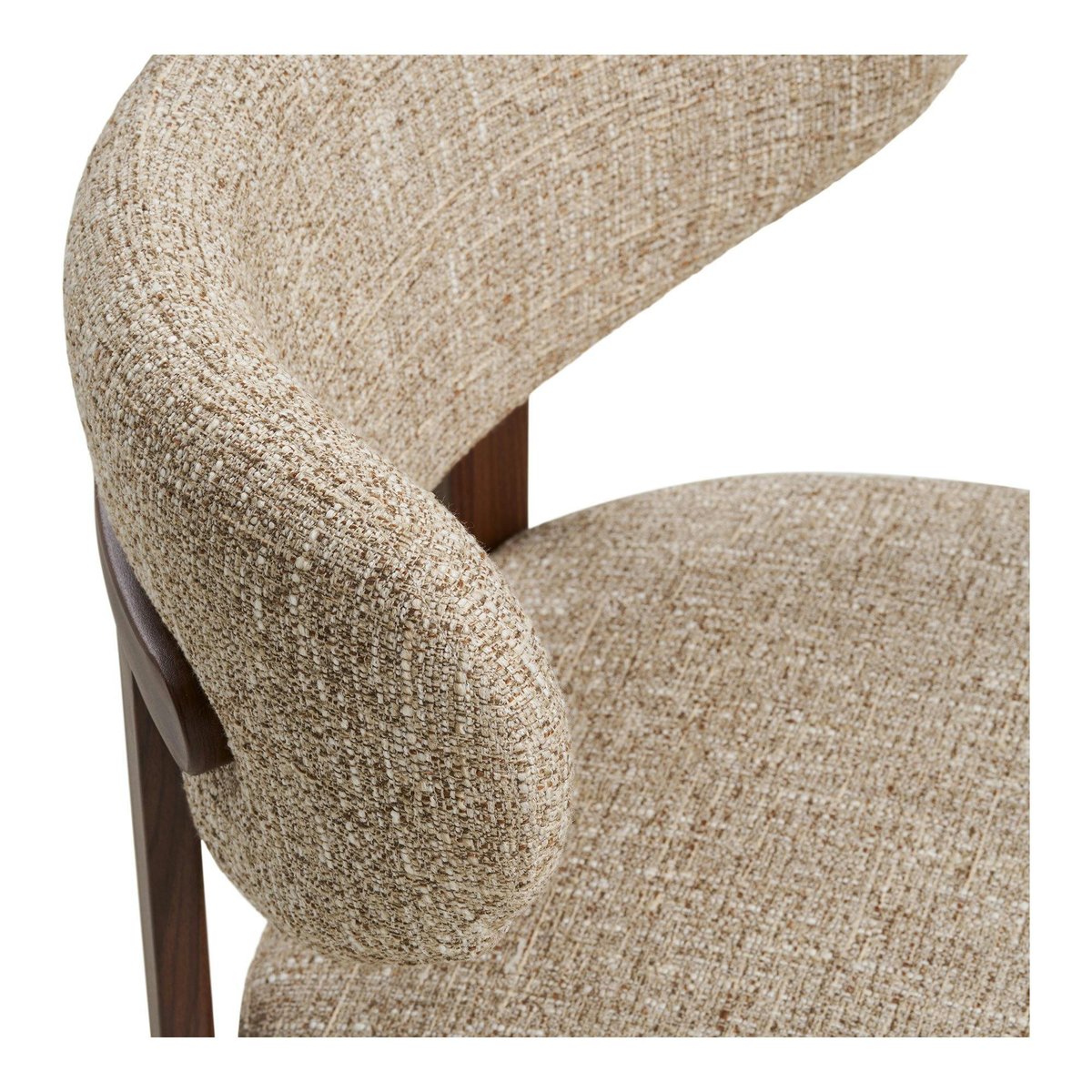 Chaise en tissu polyester chiné (lot de 2) MONTREUX brun clair, PIER IMPORT