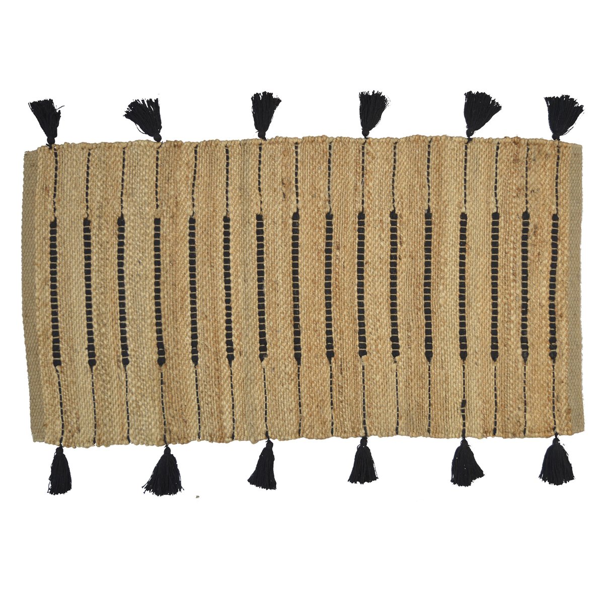 Tapis en jute tressé, JIMMA naturel, noir, INSPIRE