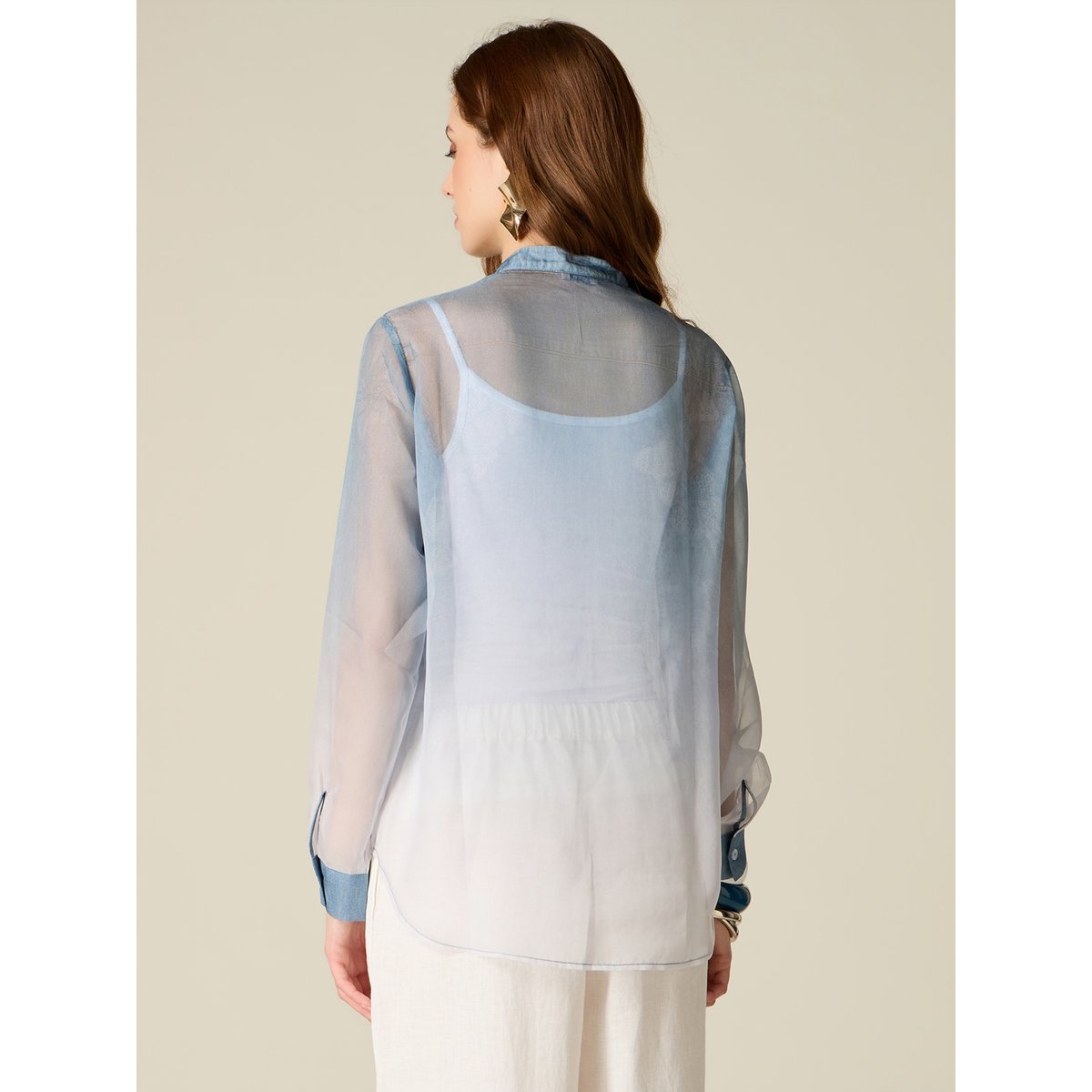 Chemise en georgette dégradé light - blue, OLTRE
