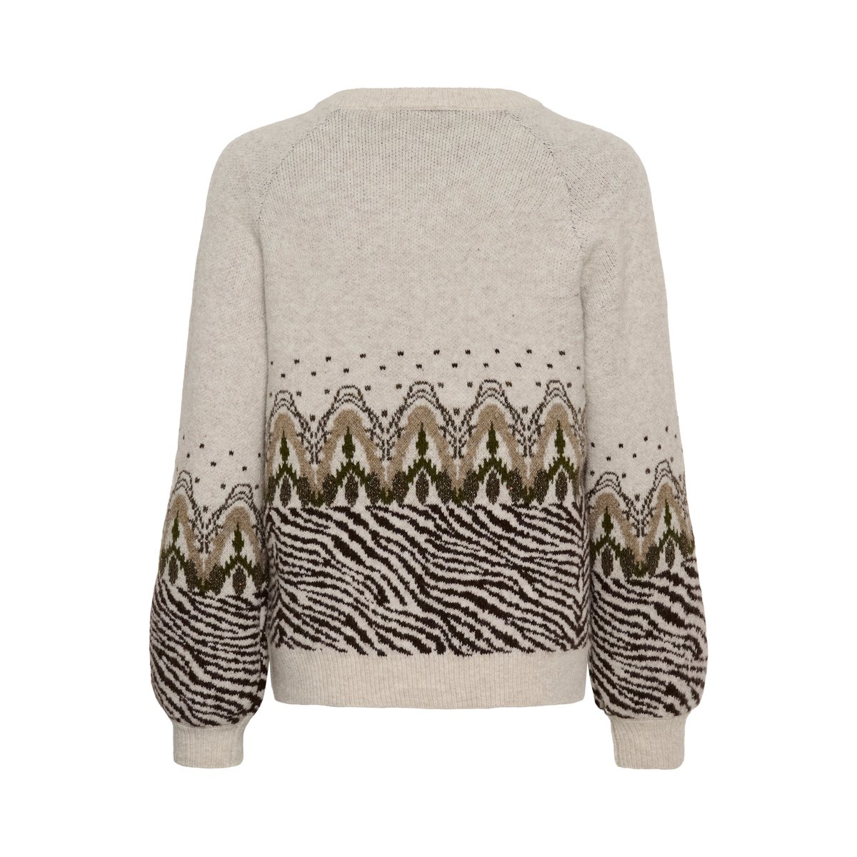 Pullover tricoté beige oat melange, CREAM