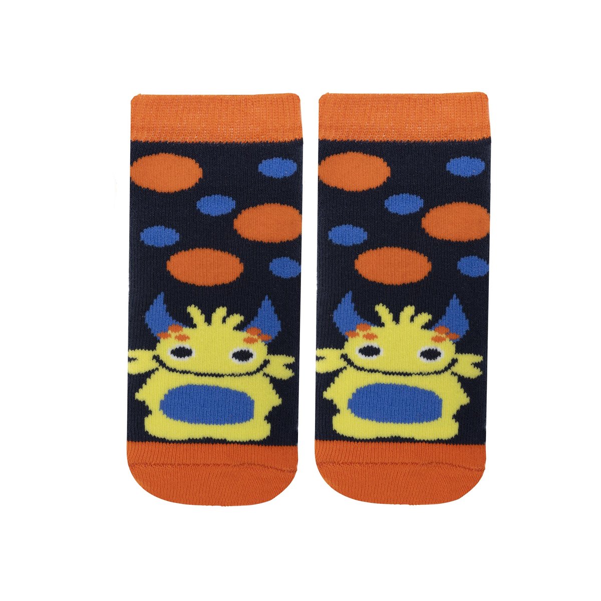 Chaussettes anti-dérapantes coton, picots antidérapants bleu, ISOTONER
