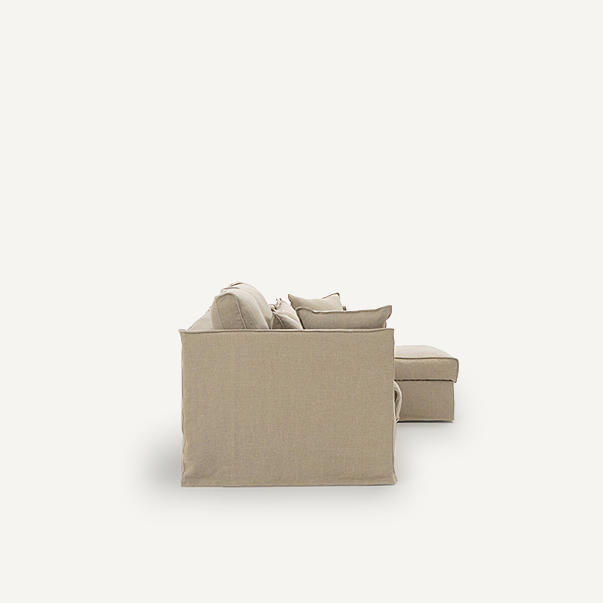 Omvormbare hoekbank in dik stonewashed linnen, Camille naturel, AM.PM