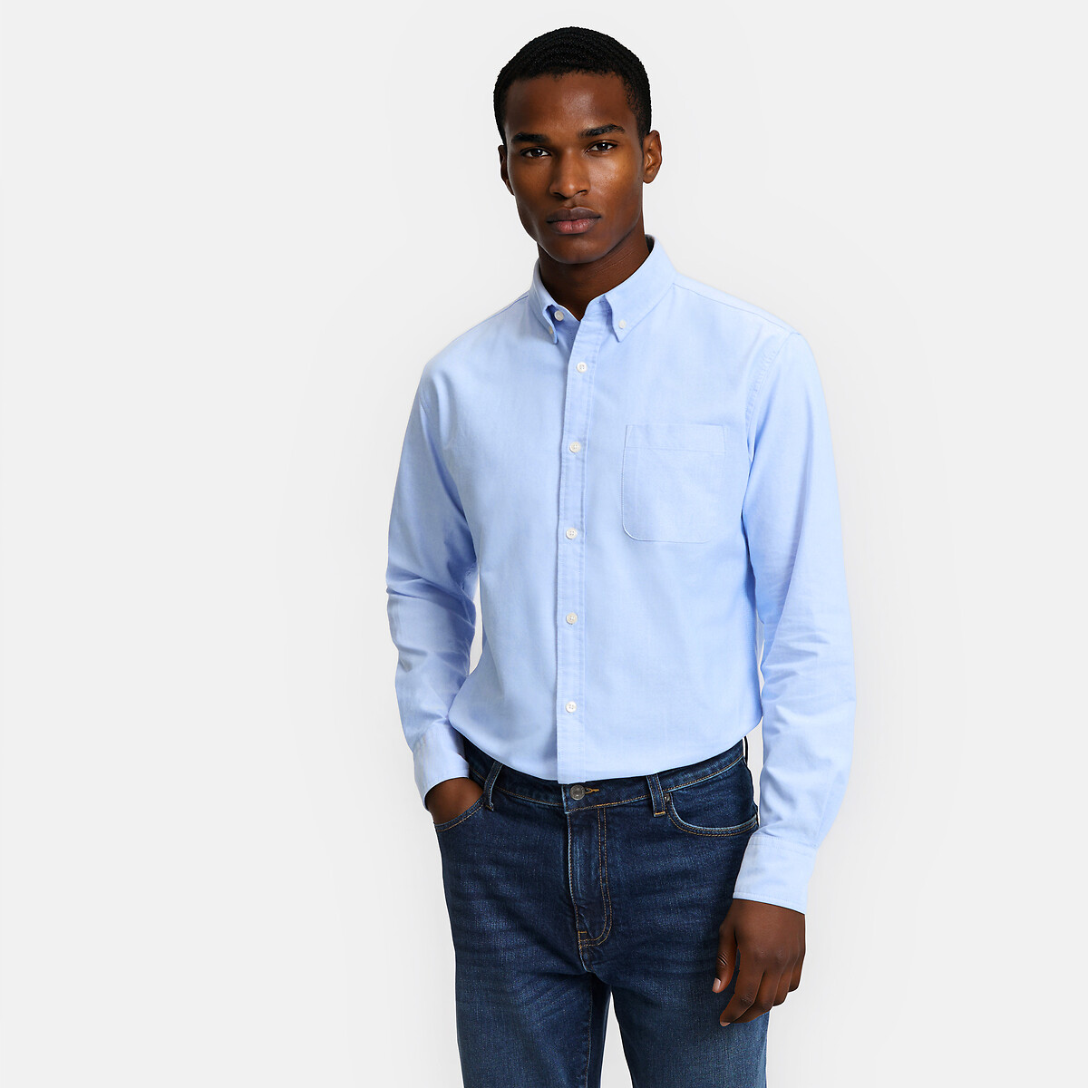 Camicia oxford dritta Signature GILLES azzurro, LA REDOUTE COLLECTIONS