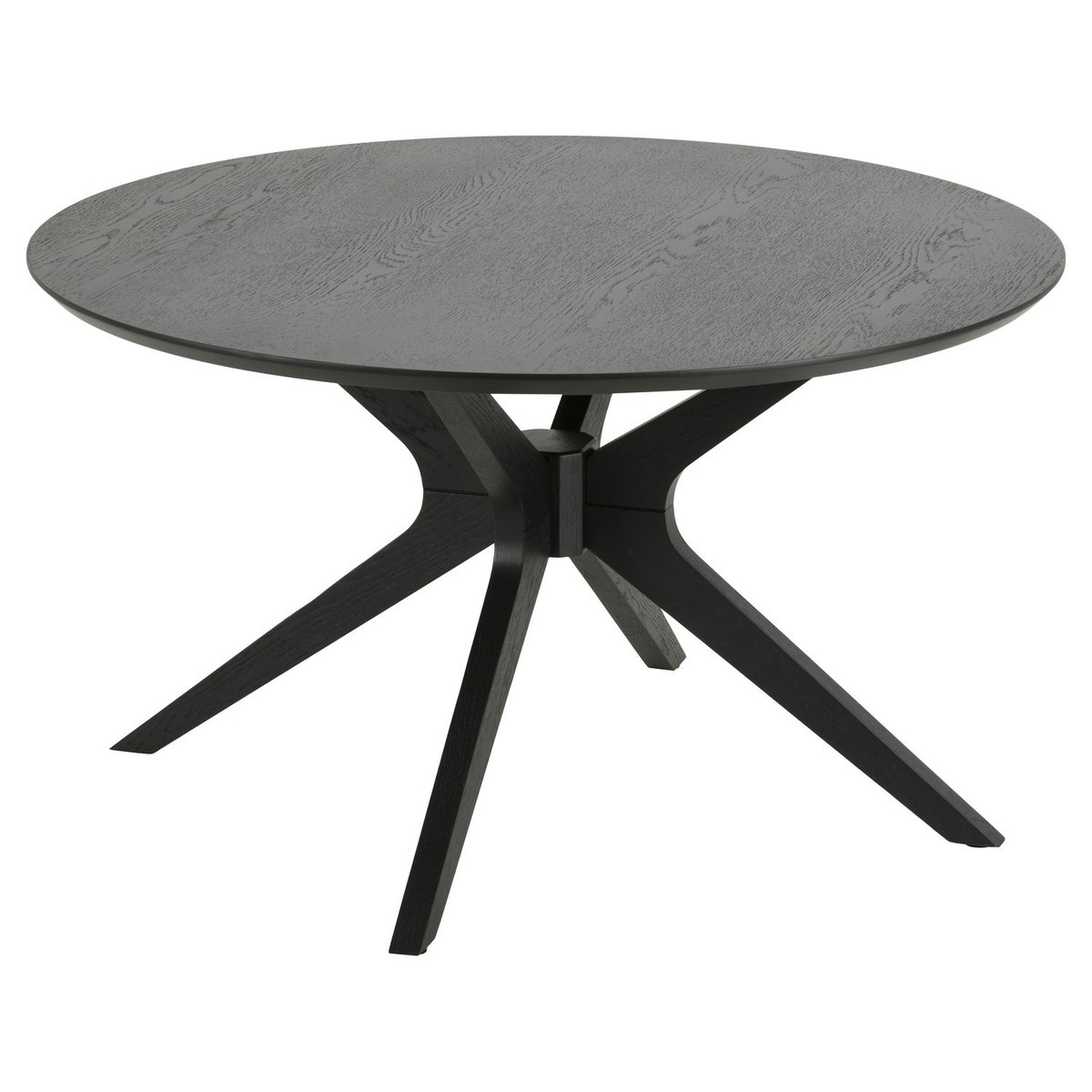 Table basse ronde avec structure en bois DUNE noir, TOILINUX