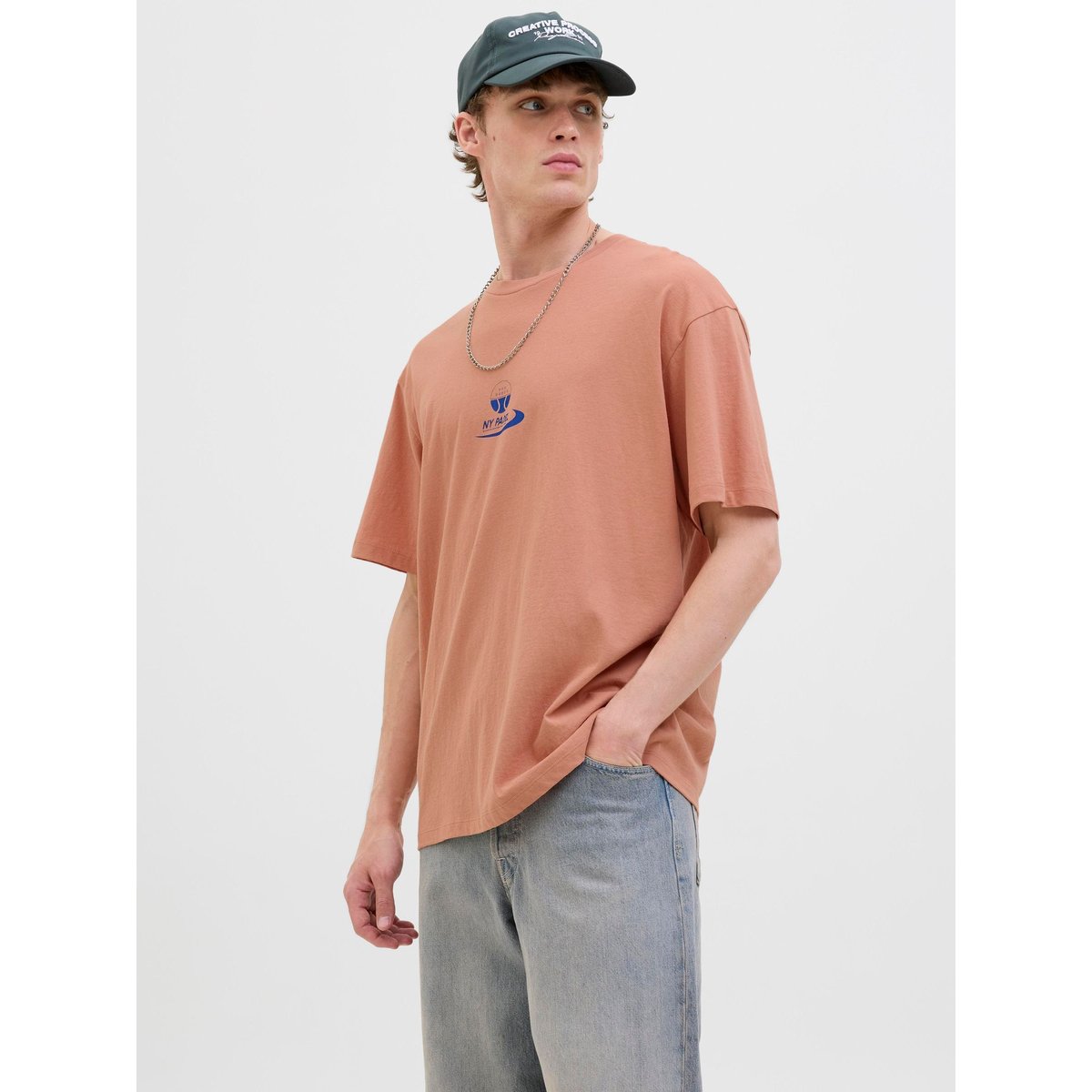 T-Shirt rose - dusty coral, JACK & JONES