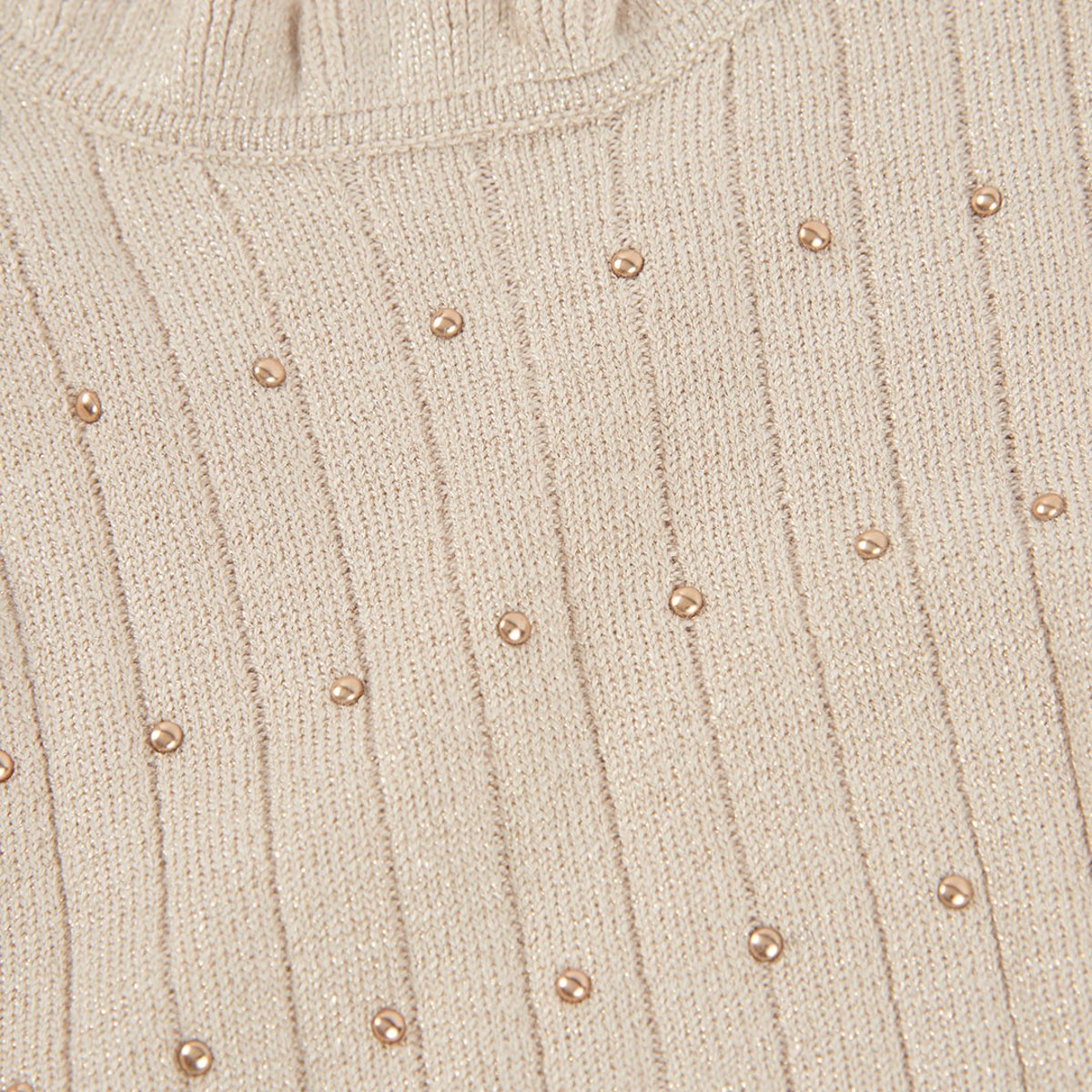 Pull fille avec strass beige, BOBOLI