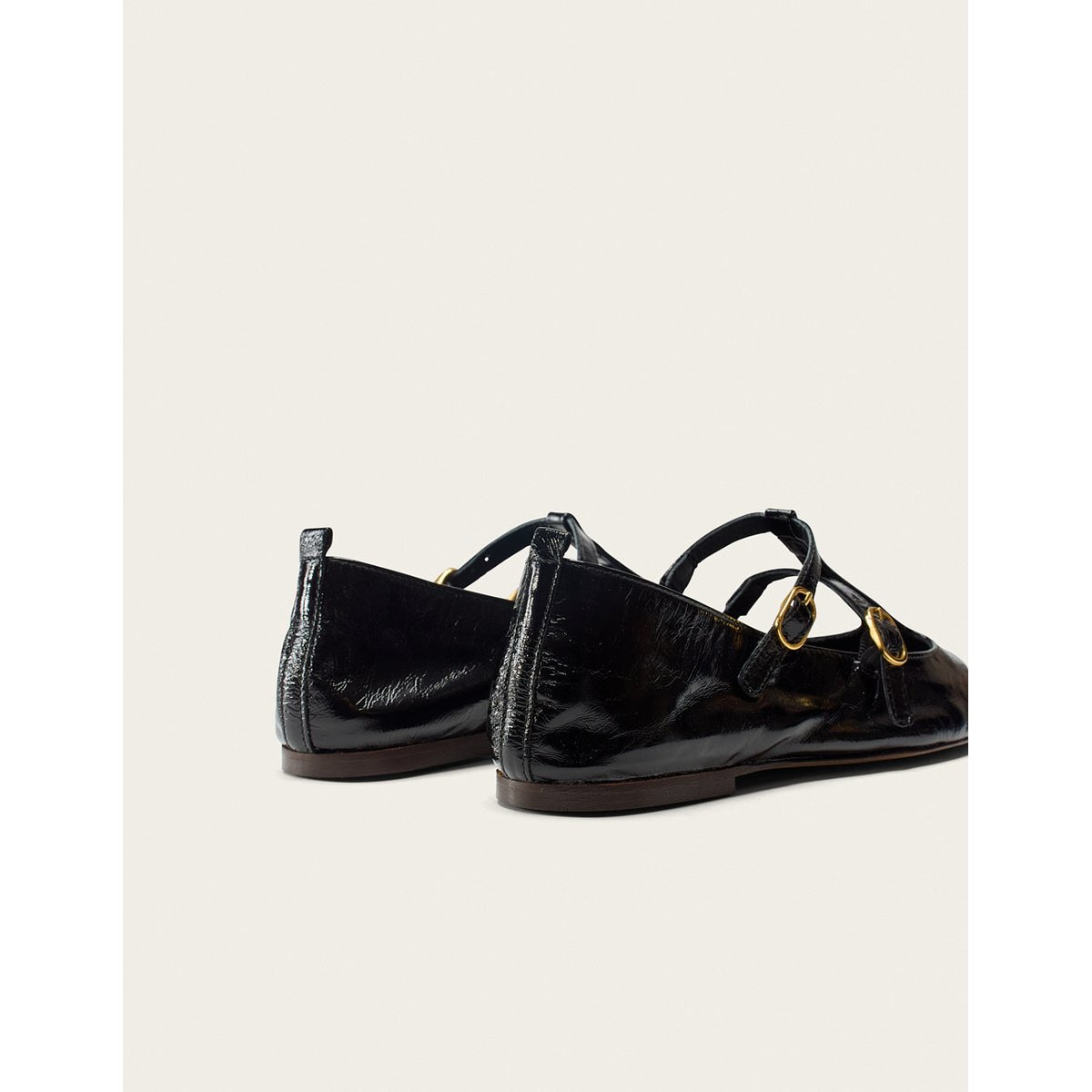 Ballerines SIRA cuir plissé noir, ODAJE