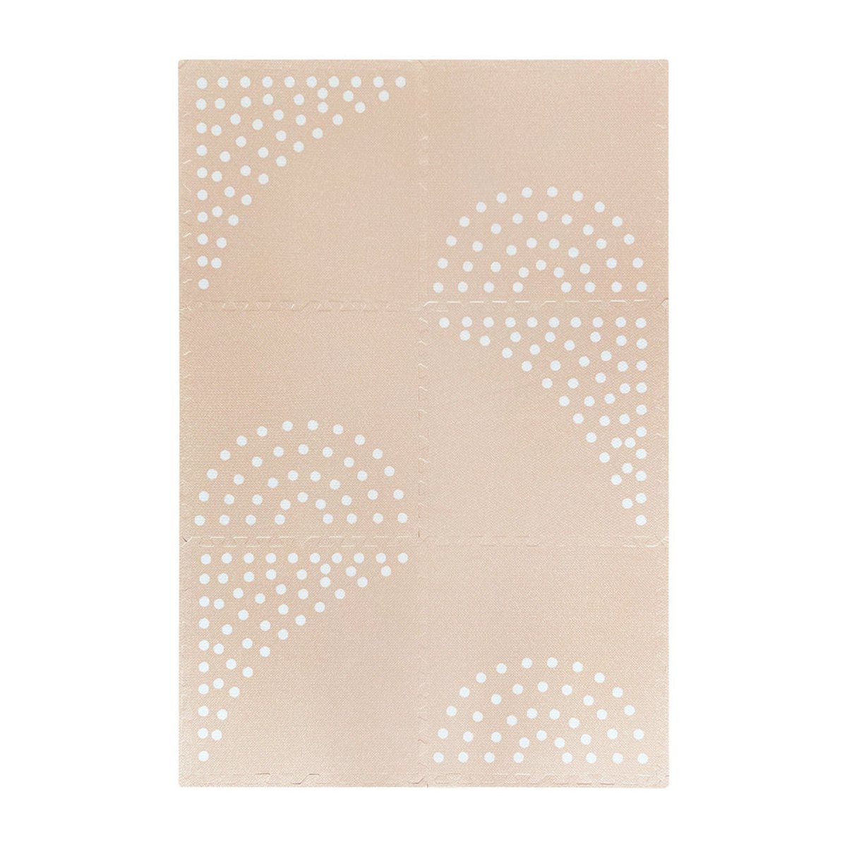 Tapis puzzle éducatif motif de points 6 pièces beige, MEOW BABY