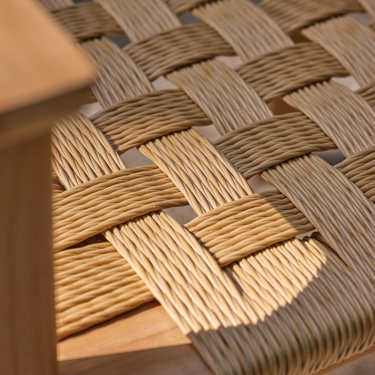 Fauteuil de jardin en teck et rotin PIANA naturel, BERAH GETAH