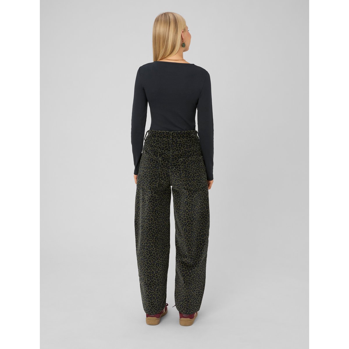 Pantalon imprimé coupe ballon vert kaki, BZB