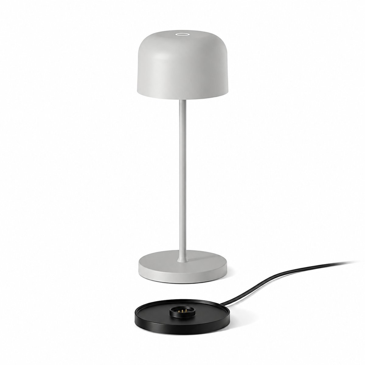 Lampe à poser LED sans fil rechargeable H 20 cm, métal, ELISA gris clair, ALTASSINA