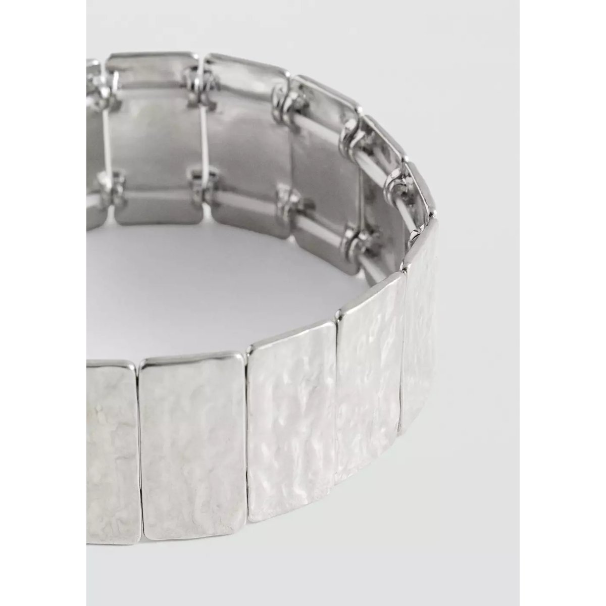 Bracelet métallique texture argent, MANGO TEEN
