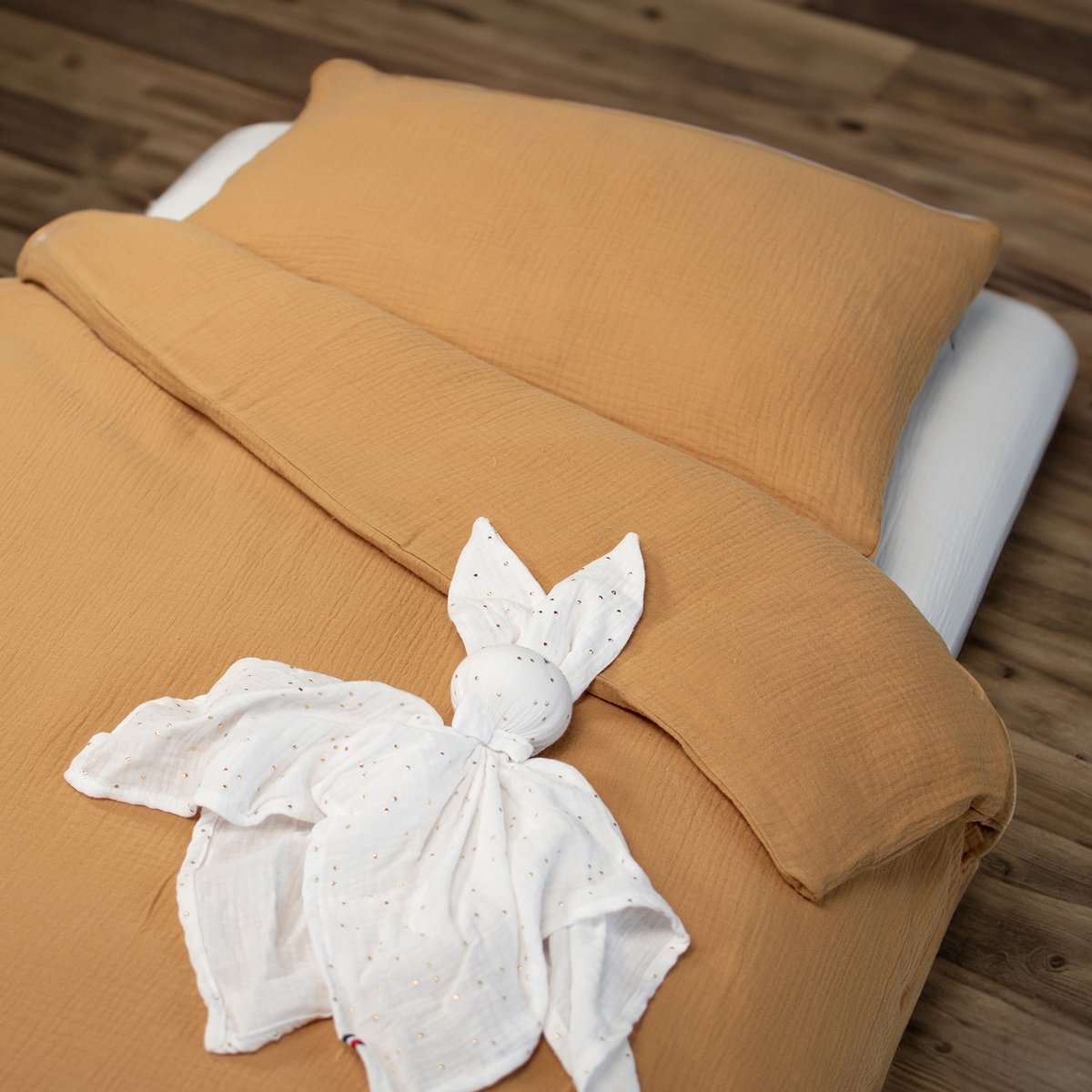 Parure de lit, housse de couette et taie d'oreiller JEANNE camel, SEVIRA KIDS
