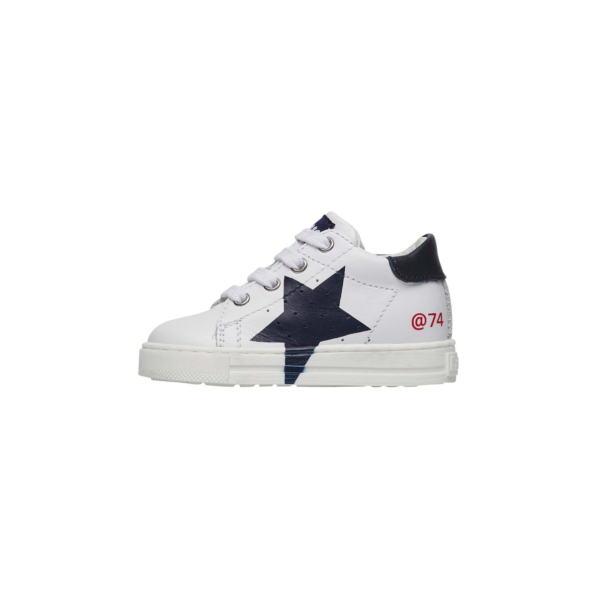 Sneakers en cuir avec étoile SALAZAR 3 blanc-bleu, FALCOTTO