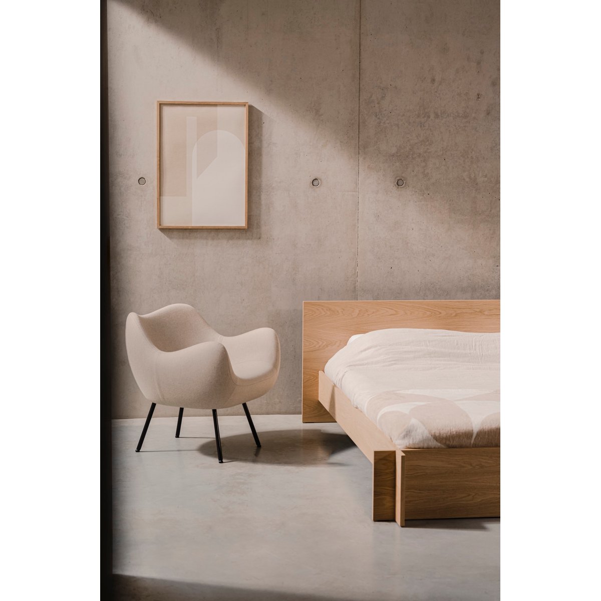 Fauteuil rétro en laine RM58 laine beige clair, NOO.MA