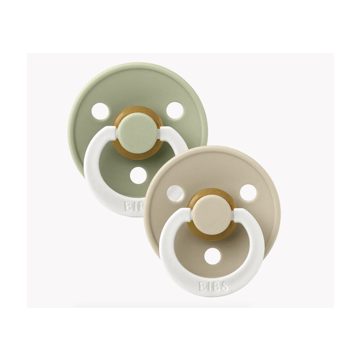 Lot de 2 sucettes Glow - Latex de caoutchouc naturel - Taille 1 0-6 mois Sage / Vanille couleur unique, Bibs