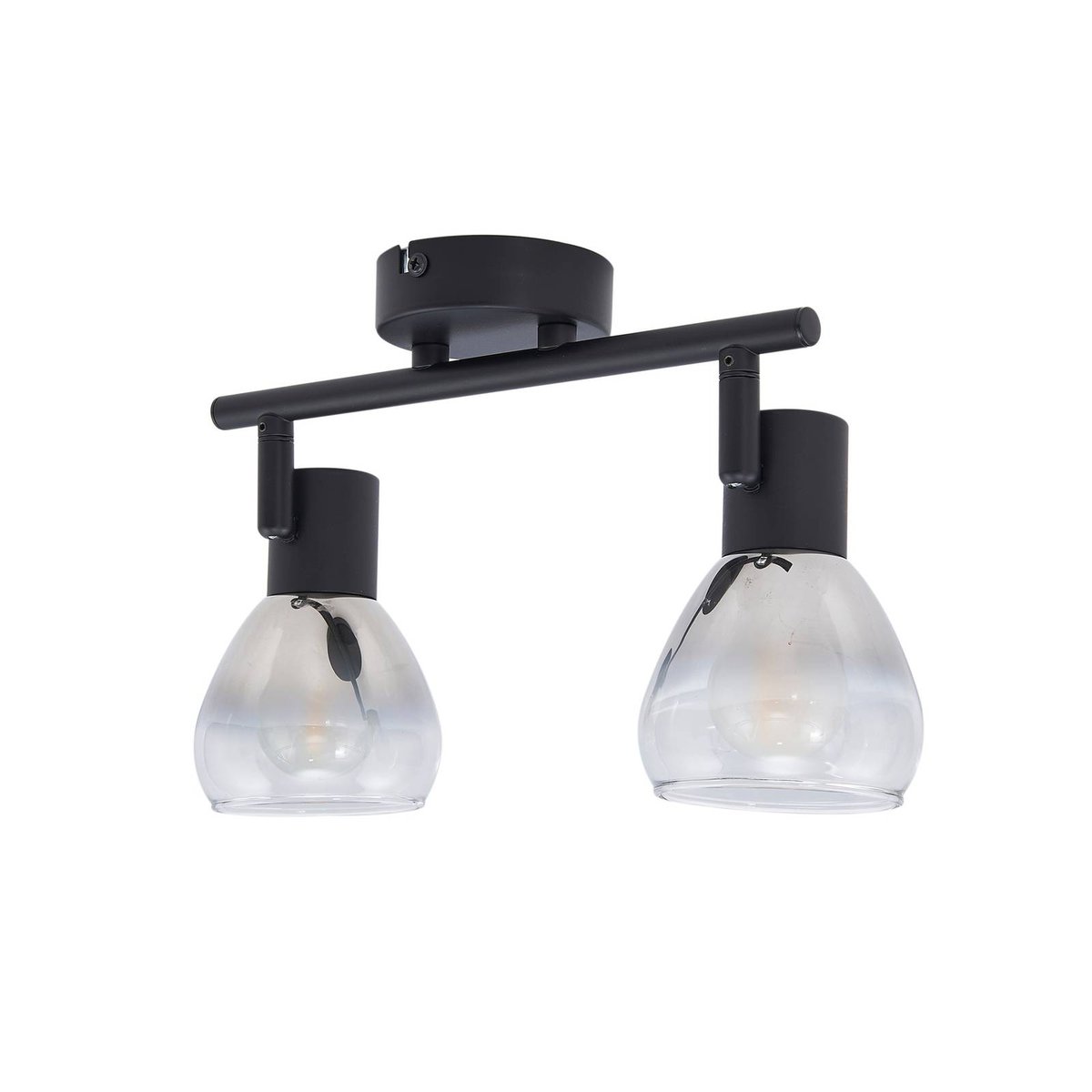 Plafonnier en métal moderne, Pendura gris fumée, noir mat, LINDBY